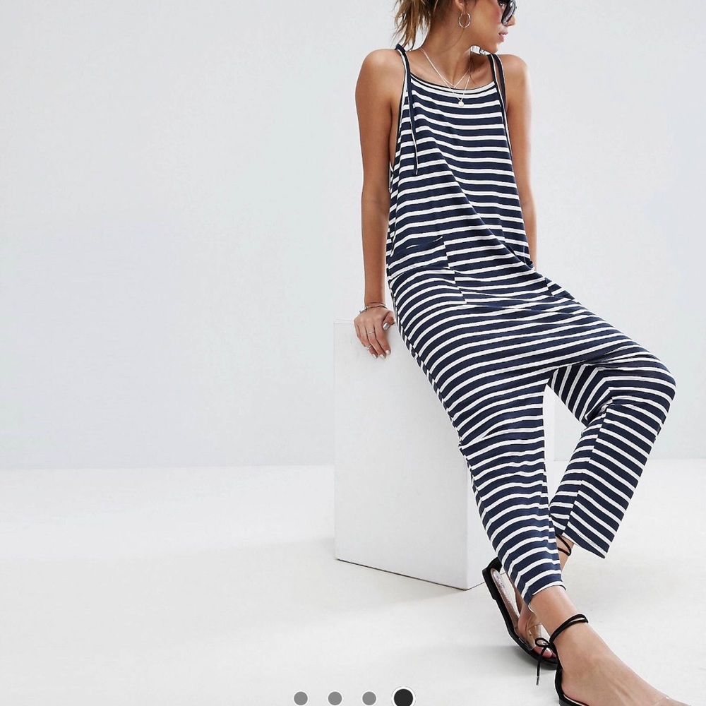 ASOS Navy and white stripped jumpsuit